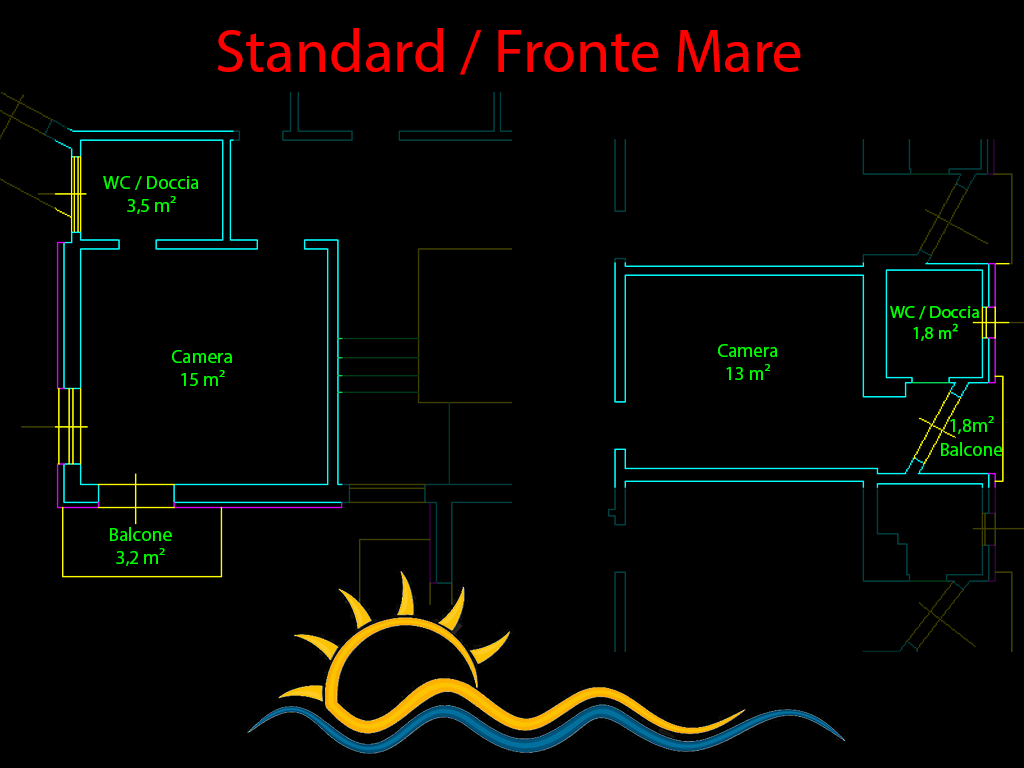 planimetria camera standard